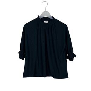 Madewell Dot Ruffle Top in Black Size XS